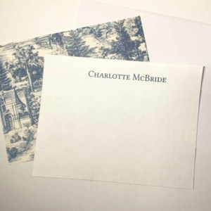 French Countryside Bleu Personalized Double-Sided Flat Card + Envelope Set